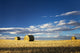 Hay Bales Under Dramatic Clouds - Alberta, Canada Fine Art Print by Michael Interisano