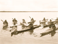Eskimos in Kayaks, Noatak, Alaska Fine Art Print