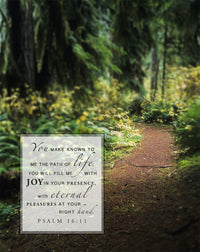 Psalm 16:11 Trail Through Lush Forest Fine Art Print by Tim Antoniuk