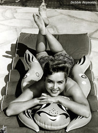 Debbie Reynolds Laying on Pool Float Photo Print - Multiple Sizes Available