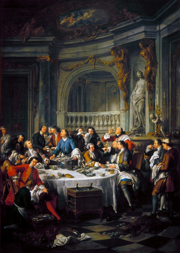 Troy: Oyster Lunch Fine Art Print by Jean Francois De Troy