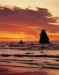 Sunset on Haystack Rock Fine Art Print from Cannon Beach, Oregon
