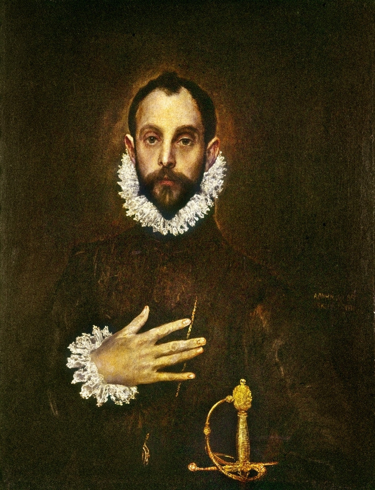 El Greco: Gentleman - Oil on Canvas Fine Art Print (1578-80)