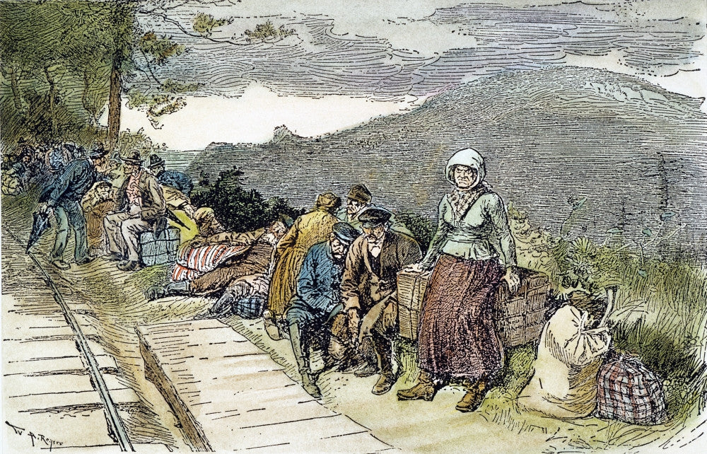 Immigrant Coal Miners 19th Century Wood Engraving Print by Granger Collection