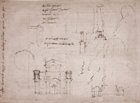 Architectural Facade Drawing by Michelangelo Buonarroti - Fine Art Print
