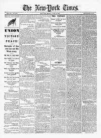 Lee's Surrender 1865 - New York Times Front Page Print