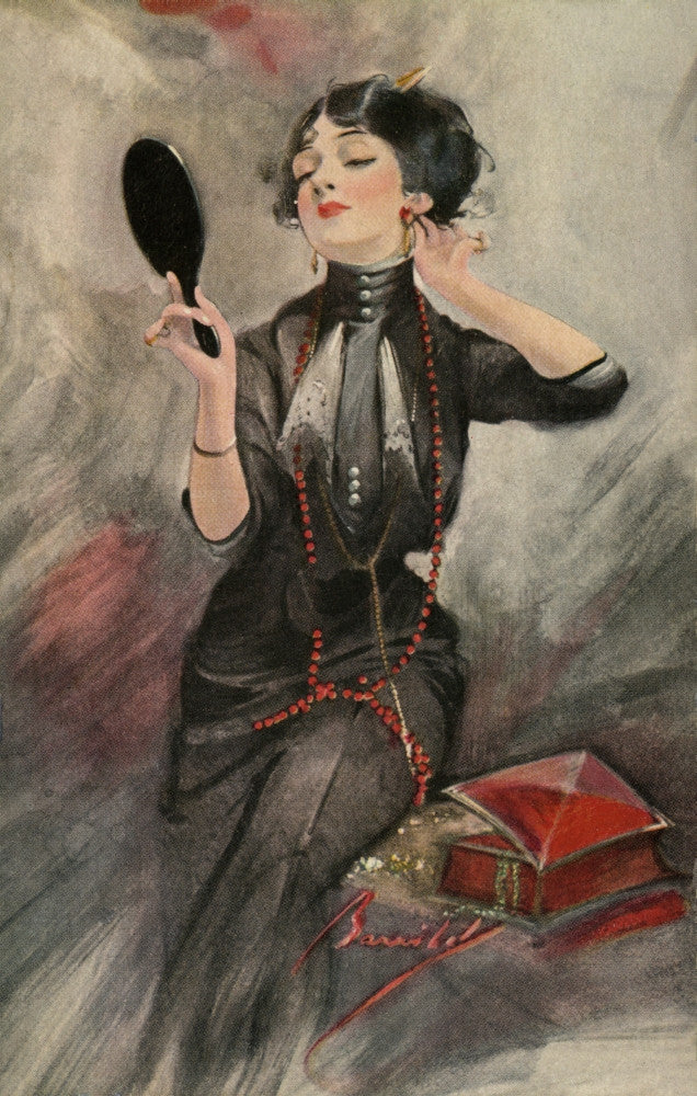 Elegant Woman In Black Fine Art Print by Mary Evans Picture Library
