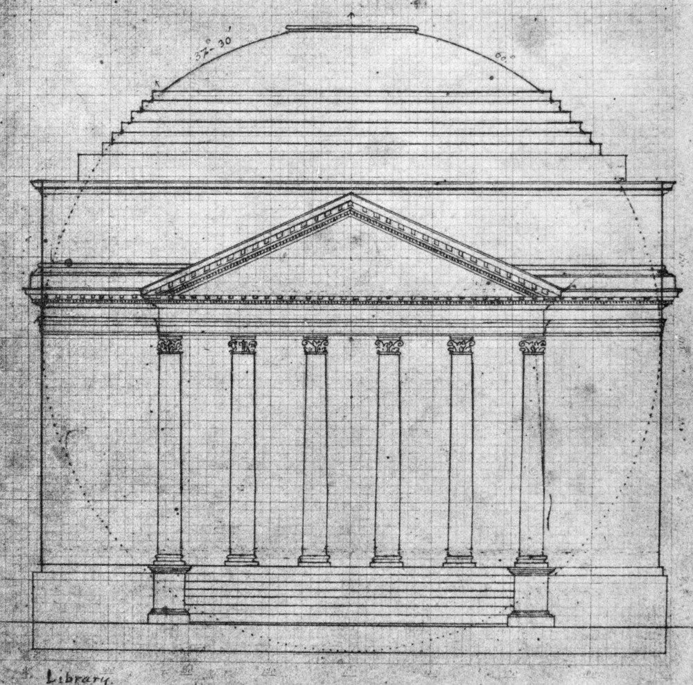 Thomas Jefferson's Plan of the Rotunda at the University of Virginia Poster Print by Granger Collection