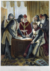 Signing the Magna Carta, 1215 - Steel Engraving Fine Art Print by Granger Collection