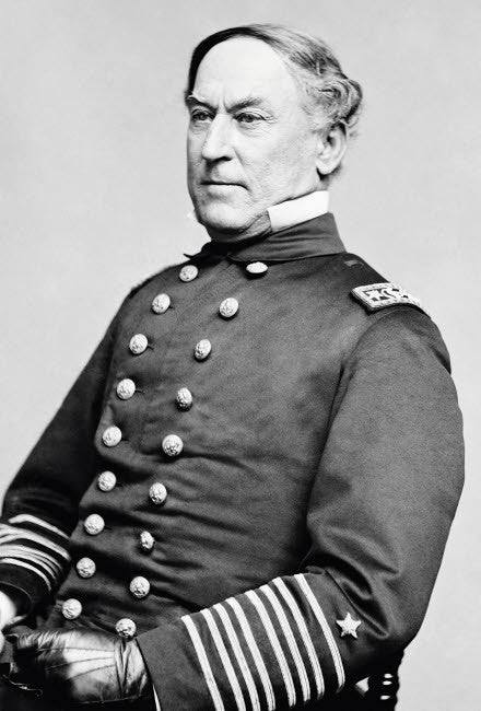 Vintage Civil War Portrait of Admiral David Farragut Fine Art Print by John Parrot