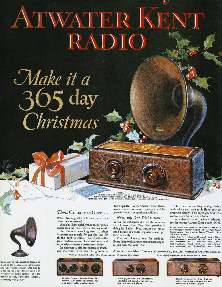 Vintage Atwater Kent Radio Advertisement Poster Print, 1926