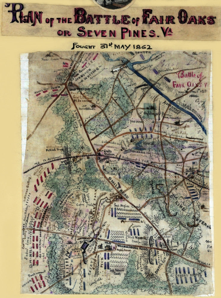 Battle of Fair Oaks or Seven Pines Fine Art Print by Robert Knox Sneden