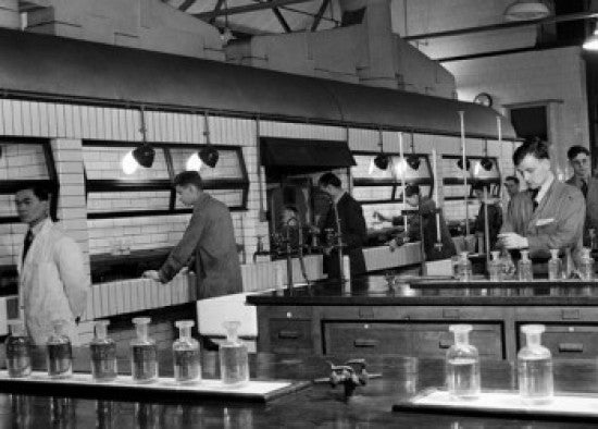University of Sheffield Researchers in Metallurgy Laboratory Poster Print