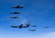 Six F-15 Eagles Refueling from a KC-10 Extender Fine Art Print by HIGH-G Productions