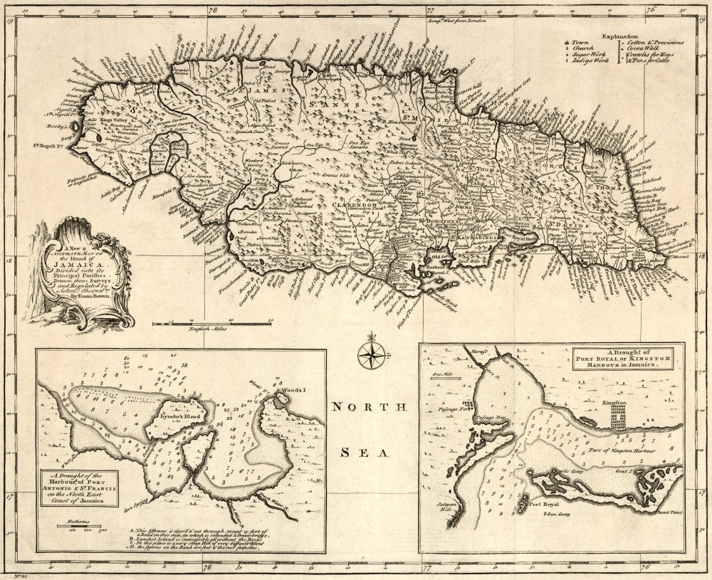 1752 Jamaica Map Fine Art Print by Granger Collection