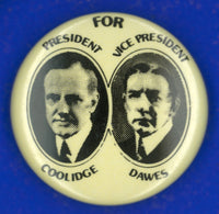 1924 Presidential Campaign Button Fine Art Print featuring Calvin Coolidge and Charles Dawes