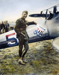 Eddie Rickenbacker Fine Art Print - Oil Over Photograph from 1918