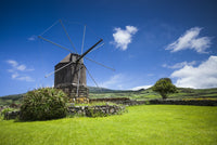 Traditional Azorean Windmill Fine Art Print by Walter Bibikow - Portugal, Azores, Terceira Island