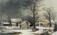Winter in the Country: Wood for the Inn Fine Art Print by Currier & Ives