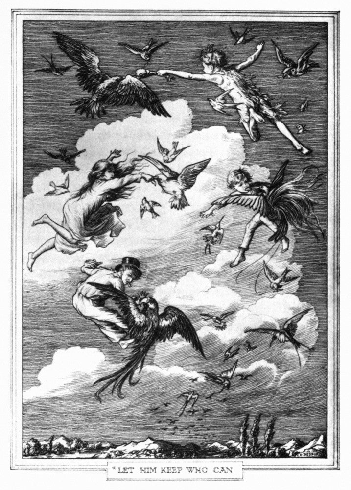 Peter Pan 1911 Fine Art Print - Children Flying by Francis D. Bedford
