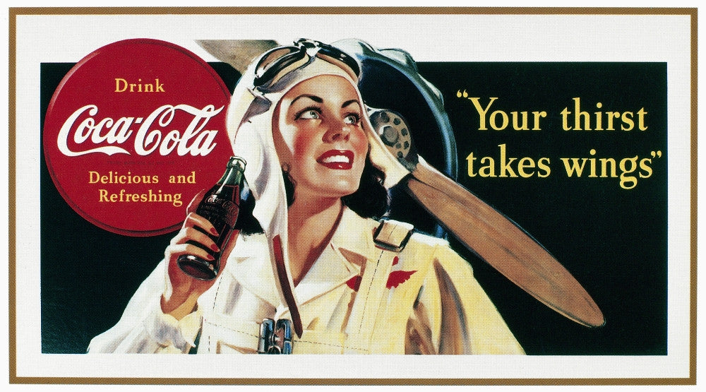 1941 Coca-Cola Advertisement Poster Print | Vintage WWII Theme