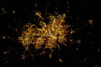 Nighttime Satellite View of Dallas, Texas Fine Art Print by Panoramic Images