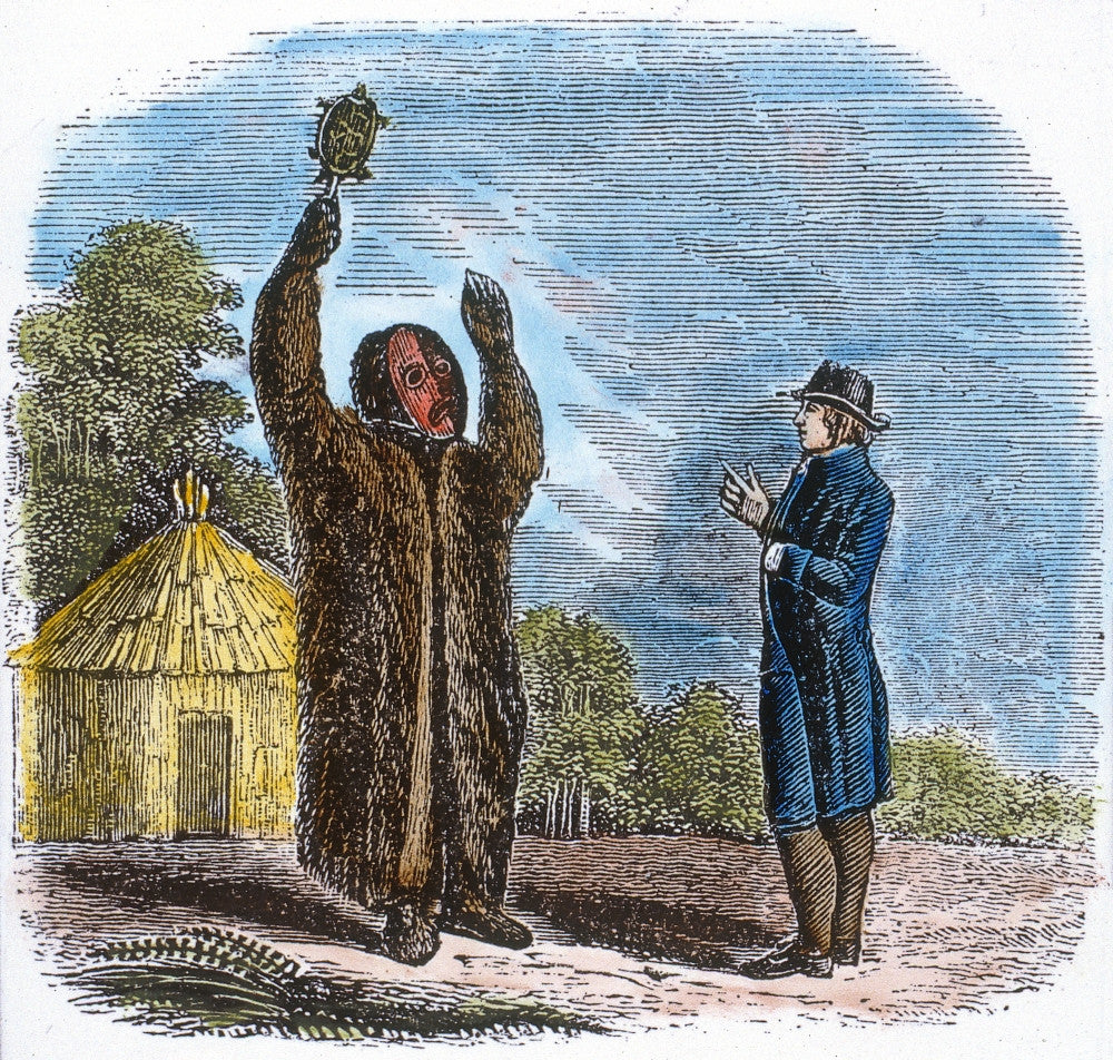 David Brainerd Encounters a Native American Shaman Fine Art Print