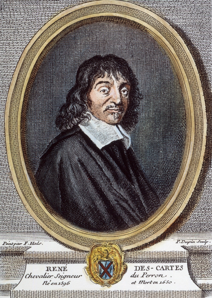 Rene Descartes Fine Art Print - 18th Century French Engraving