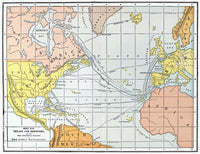 Atlantic Voyages Map Fine Art Print by Granger Collection