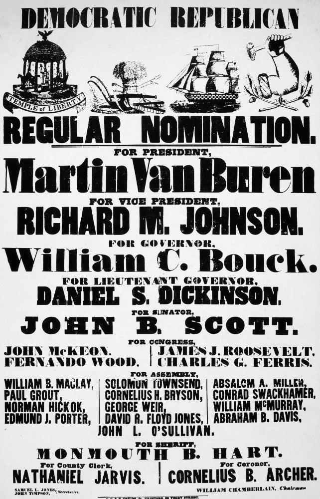 Presidential Campaign 1836 Election Broadside Print | Granger Collection