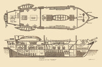Plan of the HMS Beagle 1832 Fine Art Print by Science Source
