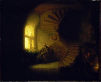 Philosopher in Meditation Fine Art Print by Rembrandt | Posterazzi