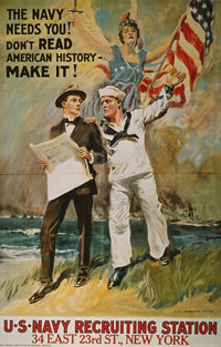 'The Navy Needs You!' WWI Recruiting Poster Print by James Montgomery Flagg