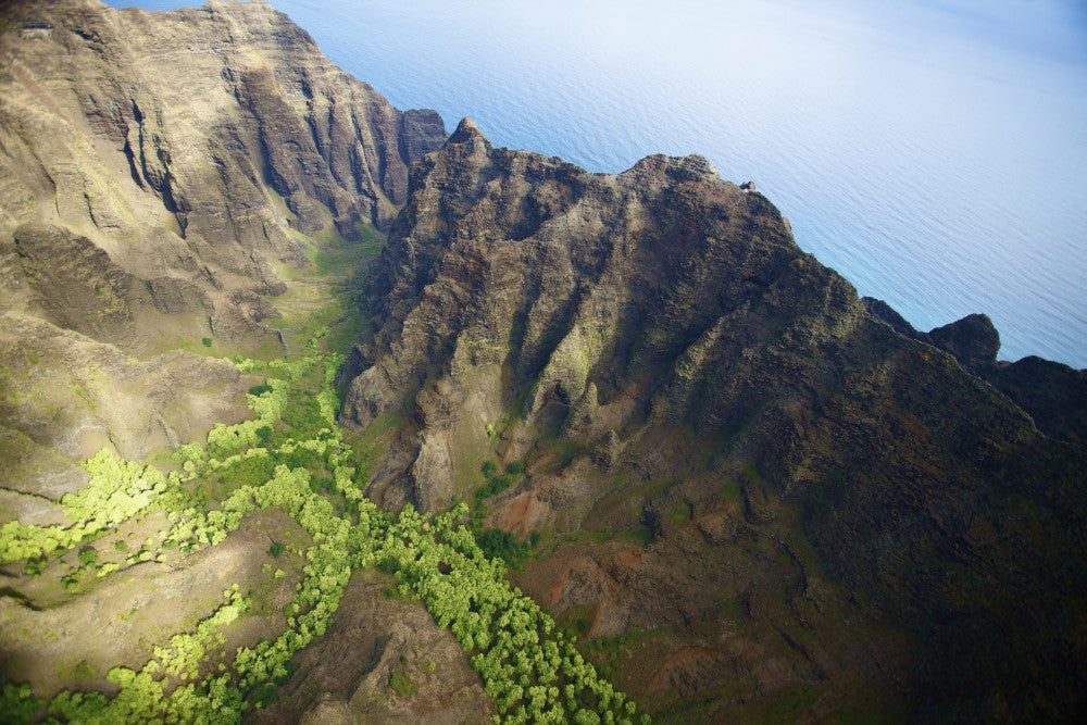 Na Pali Coast Aerial Landscape Poster Print by Kicka Witte
