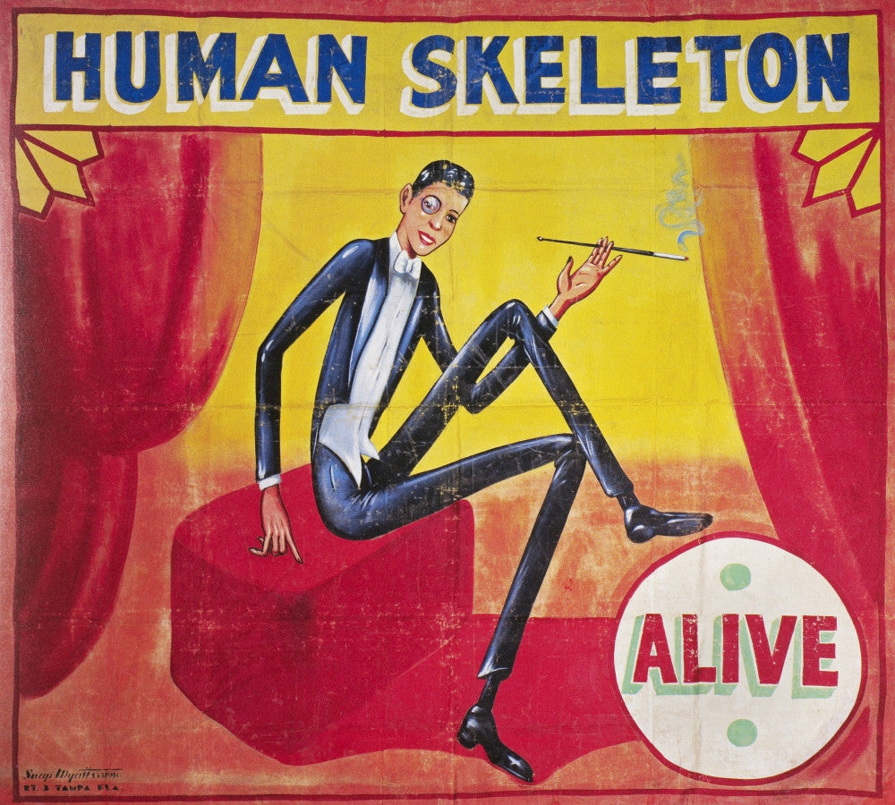 Vintage Sideshow Human Skeleton Poster Print by Snap Wyatt
