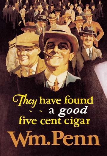 William Penn Cigar Advertising Poster Print - Vintage Art