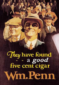William Penn Cigar Advertising Poster Print - Vintage Art