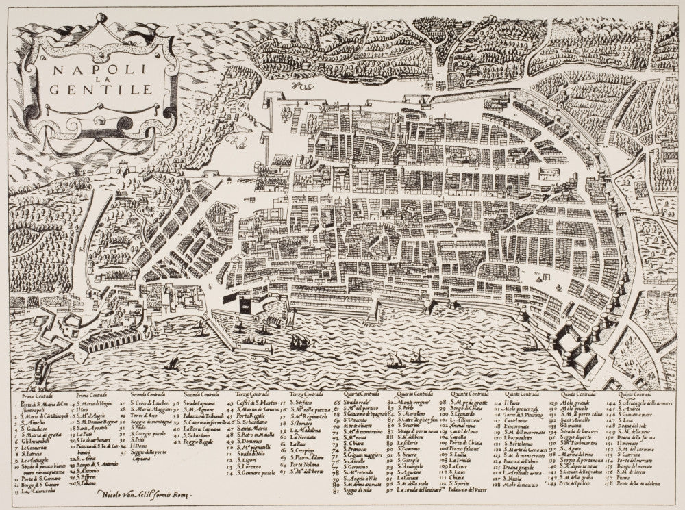 Map of Naples, Italy Circa 1600 Fine Art Print | Posterazzi