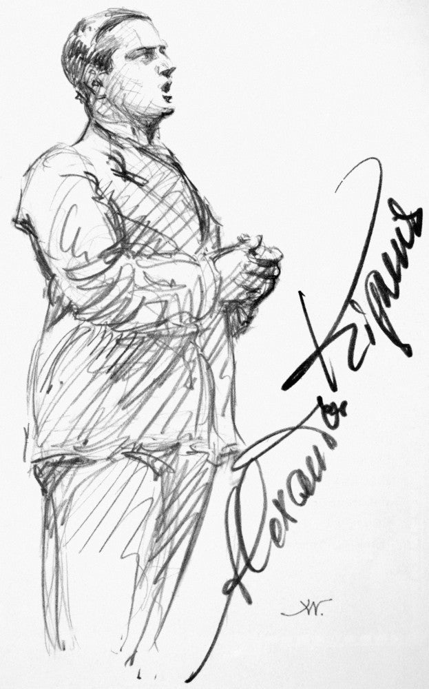 Alexander Kipnis Ukrainian Operatic Basso Pencil Drawing Print