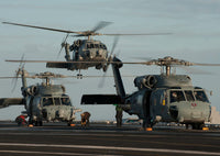 Military Helicopters on USS Carl Vinson Flight Deck Fine Art Print by Stocktrek Images