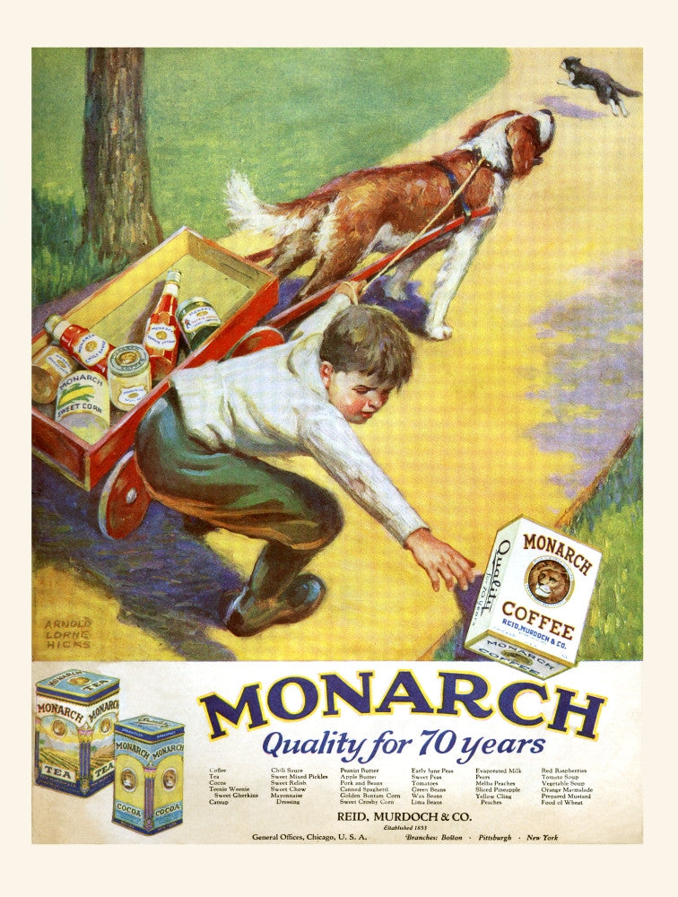 Monarch Coffee Advertisement Fine Art Print by Arnold Lorne Hicks