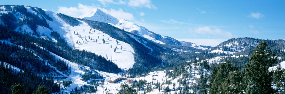Snowcapped Mountains Fine Art Print - Lone Mountain, Big Sky, Montana