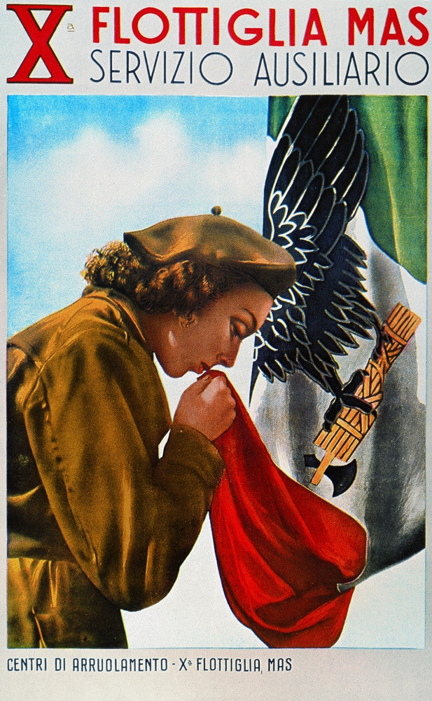 Italian World War II Recruitment Poster for the 10th Flotilla - Fine Art Print by Granger Collection