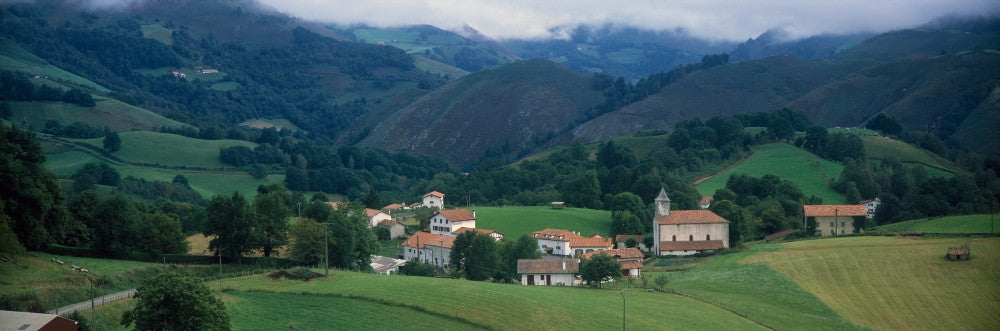 View of Houses in a Field - Esnazu, Basque Country Fine Art Print by Panoramic Images