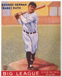 Babe Ruth 1933 Baseball Chewing Gum Card Fine Art Print - New York Yankees