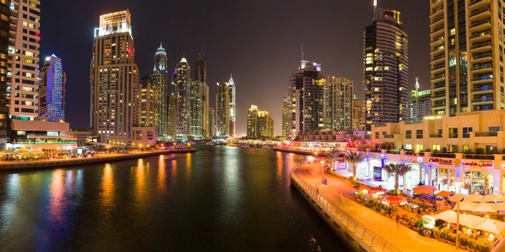 Dubai Marina Waterfront Fine Art Print by Panoramic Images