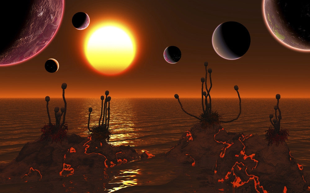 Artist's Concept of the Trappist-1 Star System Fine Art Print by Mark Stevenson
