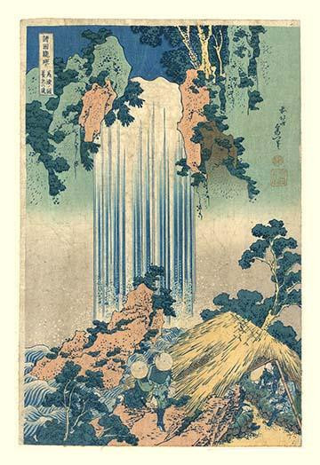Five Travelers Rest by the Waterfall Fine Art Print