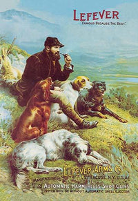 Lefever Arms Hunting Dogs Fine Art Print - Vintage Advertisement