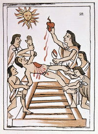 Aztec Ritual Sacrifice Fine Art Print from Codex Florentino